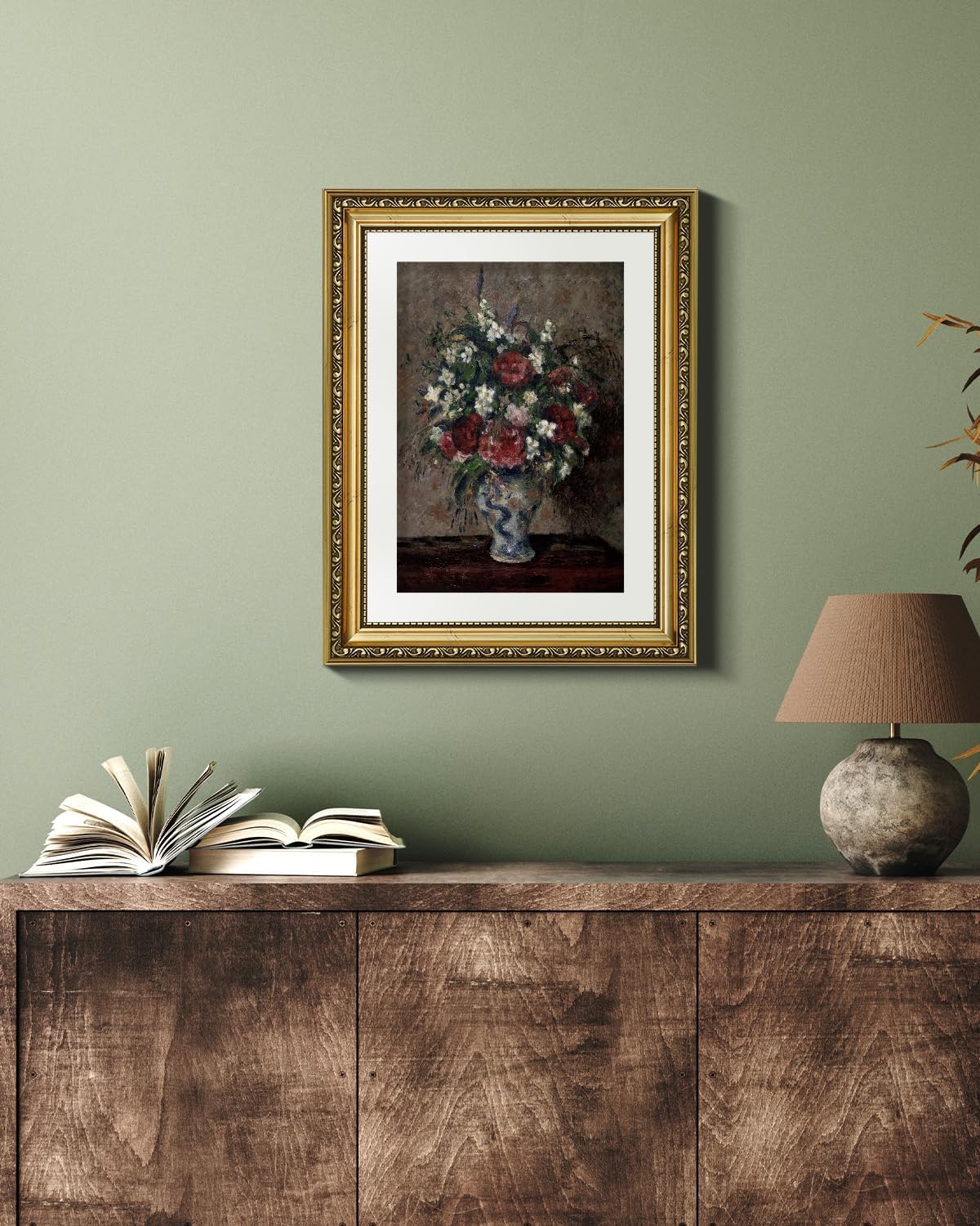 VIYYIEA Gold Framed Canvas Wall Art - Vintage Botanical Flower Prints for Home Decor | 11x14in