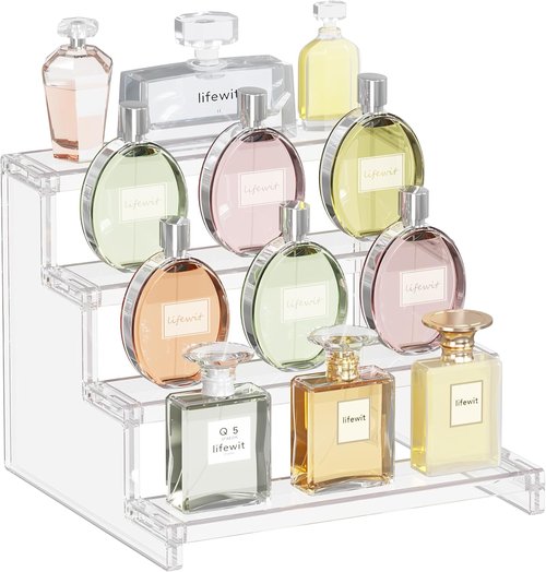 Lifewit Perfume Organizer - Clear Makeup Display Shelf for Vanity & Bathroom - 23 cm (9")