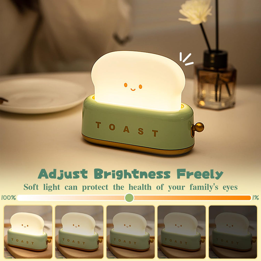 MeXYZ Cute Desk Decor Toaster Lamp, Kawaii Accessories Small LED Night Light for Kids Teen Girls, Room Decor Toast Lamp for Bedroom, Bedside, Living Room Aesthetic Stuff,Gift