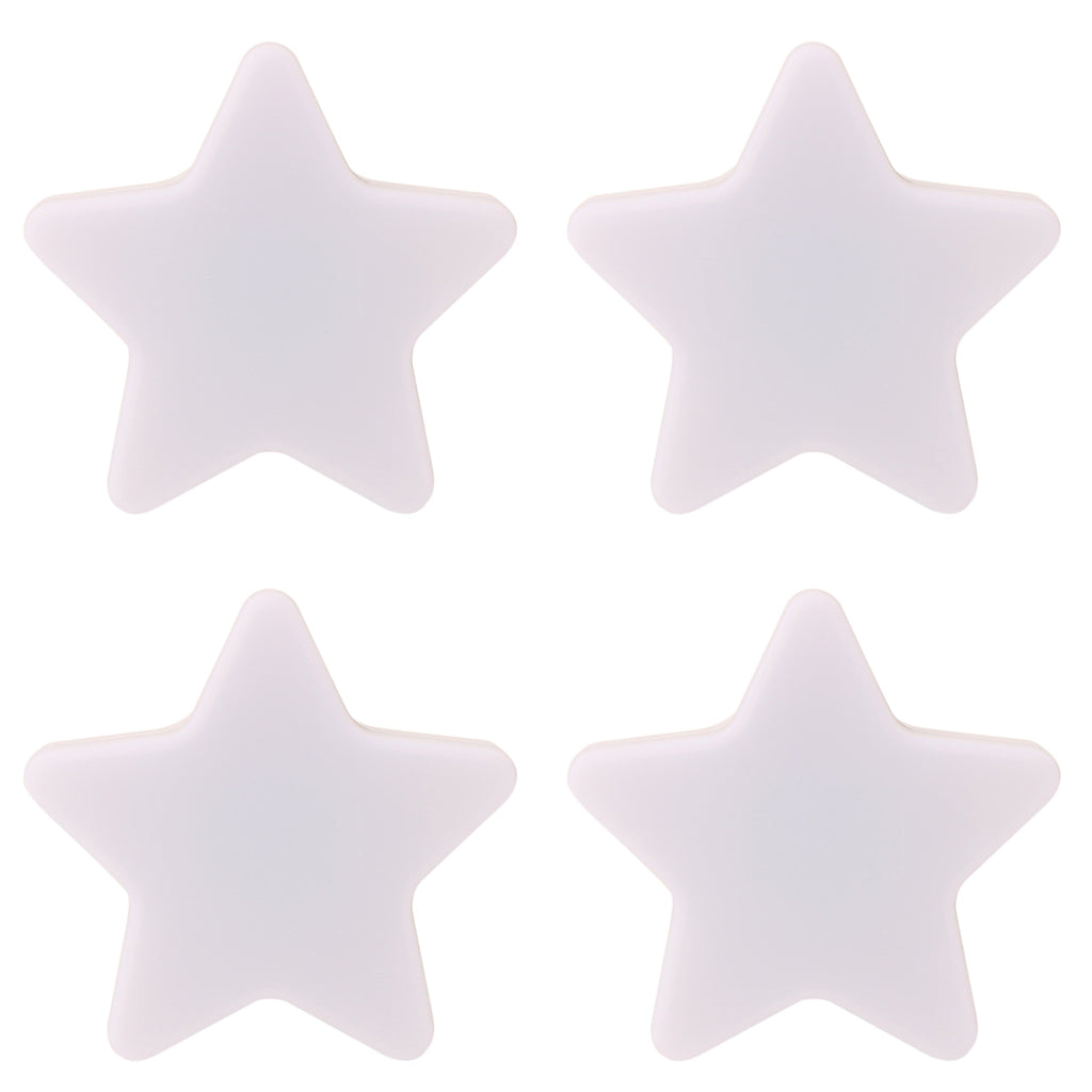 Omeet 4 Pack White-LED Plug-in Night Light for Kids - Light Sensor Controlled Dusk to Dawn Plug-in LED Night Lights - Pentagram Shaped Lamp Take Good Care Children Sleep