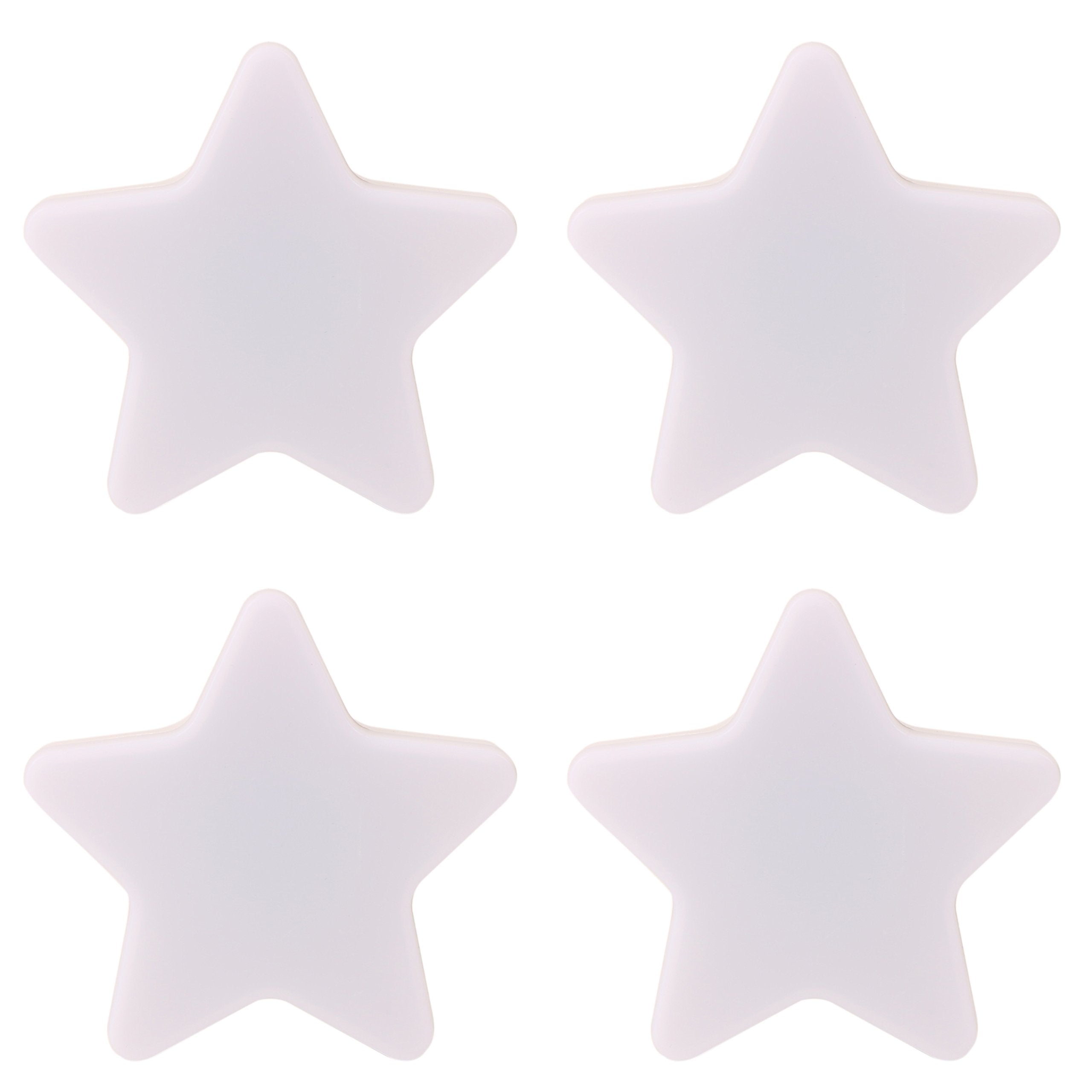 Omeet 4 Pack White-LED Plug-in Night Light for Kids - Light Sensor Controlled Dusk to Dawn Plug-in LED Night Lights - Pentagram Shaped Lamp Take Good Care Children Sleep