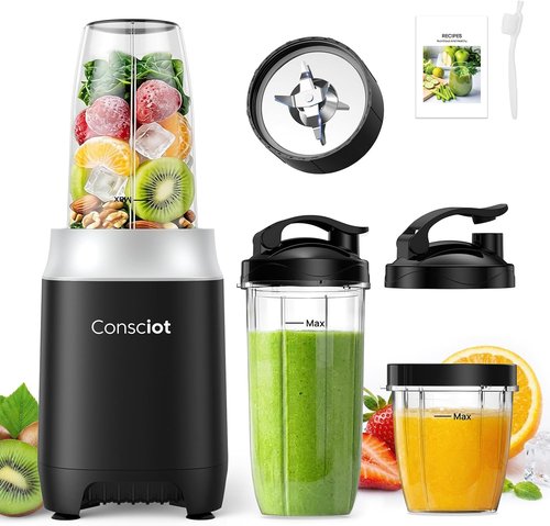 Consciot CB10 Blender Combo - 11-Piece Set for Smoothies, Shakes & Baby Food | 900W, 3 BPA-Free Cups