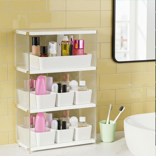 Kifmurase 11-Piece Stackable Plastic Drawer Organizer Set - Versatile Storage for Makeup, Jewelry & Gadgets
