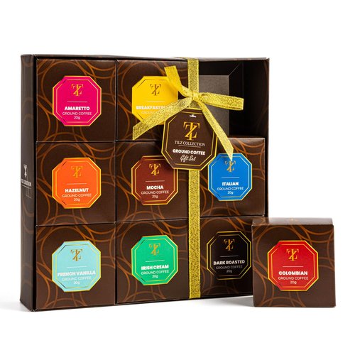 Gourmet Coffee Gift Set by Coffee Gifts - 9 Ground Coffee Assortments | Perfect for Coffee Lovers