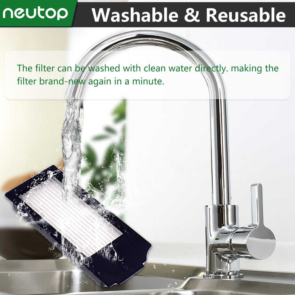 Neutop Replacement Filter Sets Compatible with Ecovacs Deebot X1 Plus/Turbo/Omni, T10 Omni/Plus, N20 Plus/Pro Plus, Robot Vacuums, 4-Pack.