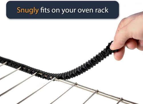 Linda’s Essentials Silicone Oven Guards - Heat-Resistant Rack Protectors, 14-Inch Black (3 Pack)