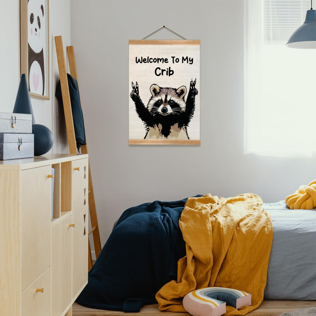 ZTGDA Raccoon Wall Art - Funny Canvas Poster for Man Cave, Nursery, or Dorm Room Decor | Durable Design