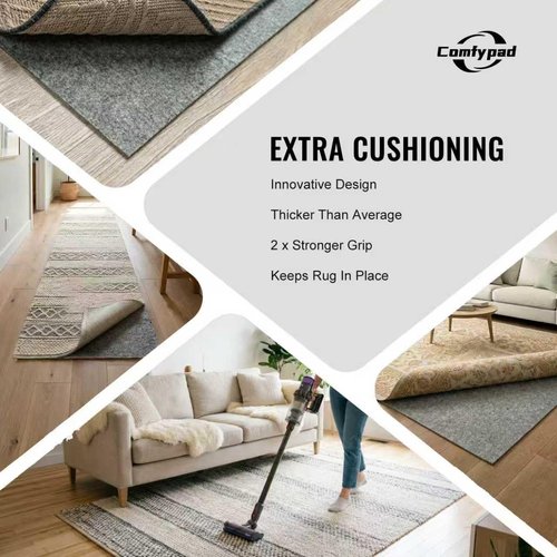 Comfypad - Felt Rug Pad, 2 x 8 Ft Rubber Non-Slip Rug Pad Gripper, Keep Rugs Secure and in Place, Extra Strong Under Carpet Mat Cushion - for All Floors