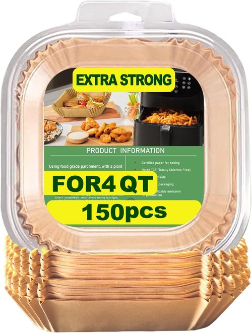 Chefman Air Fryer Liners - Disposable Parchment Paper for 4QT/5QT Air Fryers | 150 Pcs, 7.5 Inch