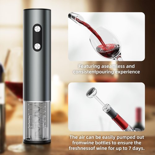 Newise Rechargeable Electric Wine Opener Gift Set: Wine Opener, Aerator, Vacuum Stoppers & Foil Cutter - Wine Lovers Gifts for Women Men, Mom