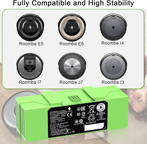 Dentsing ABL-F Replacement Battery for iRobot Roomba i7, j7 & e Series | 4460mAh, 14.4V
