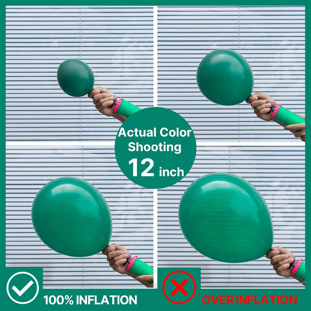 PartyWoo Dark Green Balloons - 50pcs 12 Inch Emerald Forest Green for Birthday & Baby Shower Decor