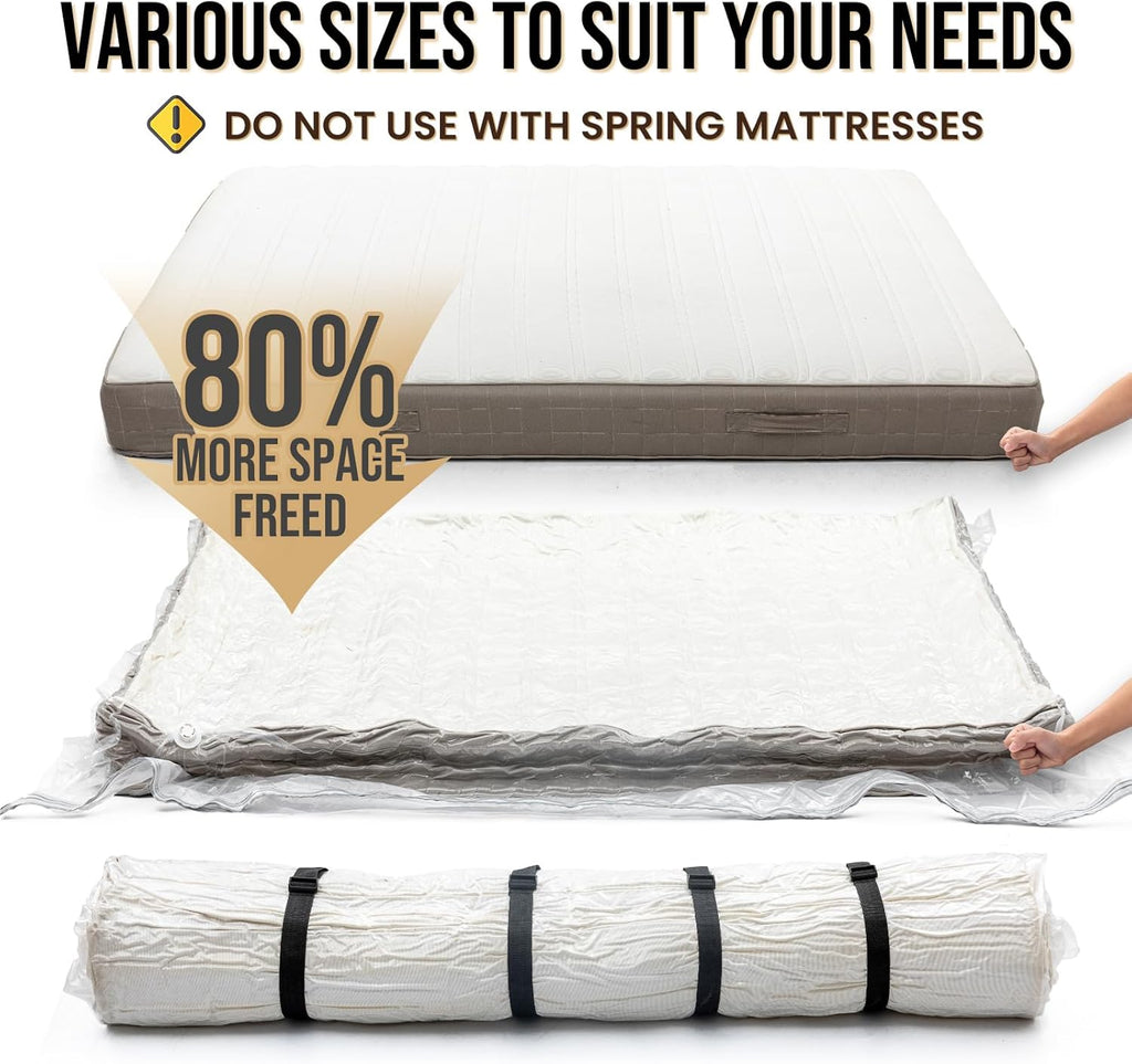 TAILI Mattress Vacuum Storage Bag - King/California King with 4 Straps for Easy Transport & Storage