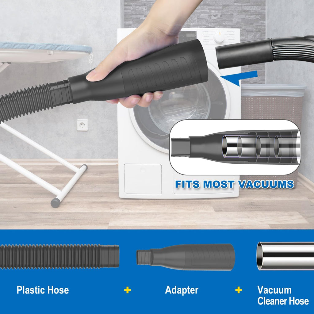 PetOde Dryer Vent Cleaner Kit - Efficient Lint Remover Vacuum Hose Attachment | Black