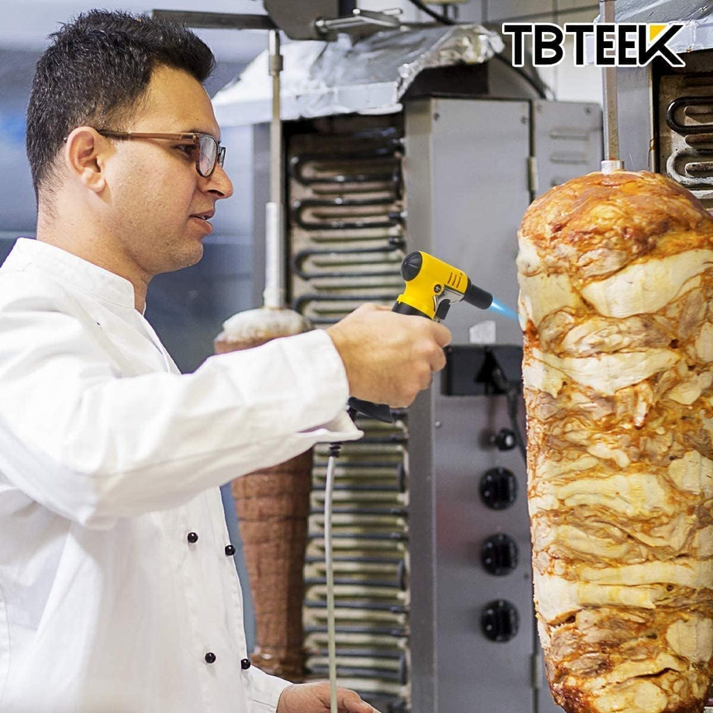 TBTeek Butane Torch - One-Hand Operation Kitchen Lighter with Adjustable Flame | Perfect for BBQ, Baking, and Crafts
