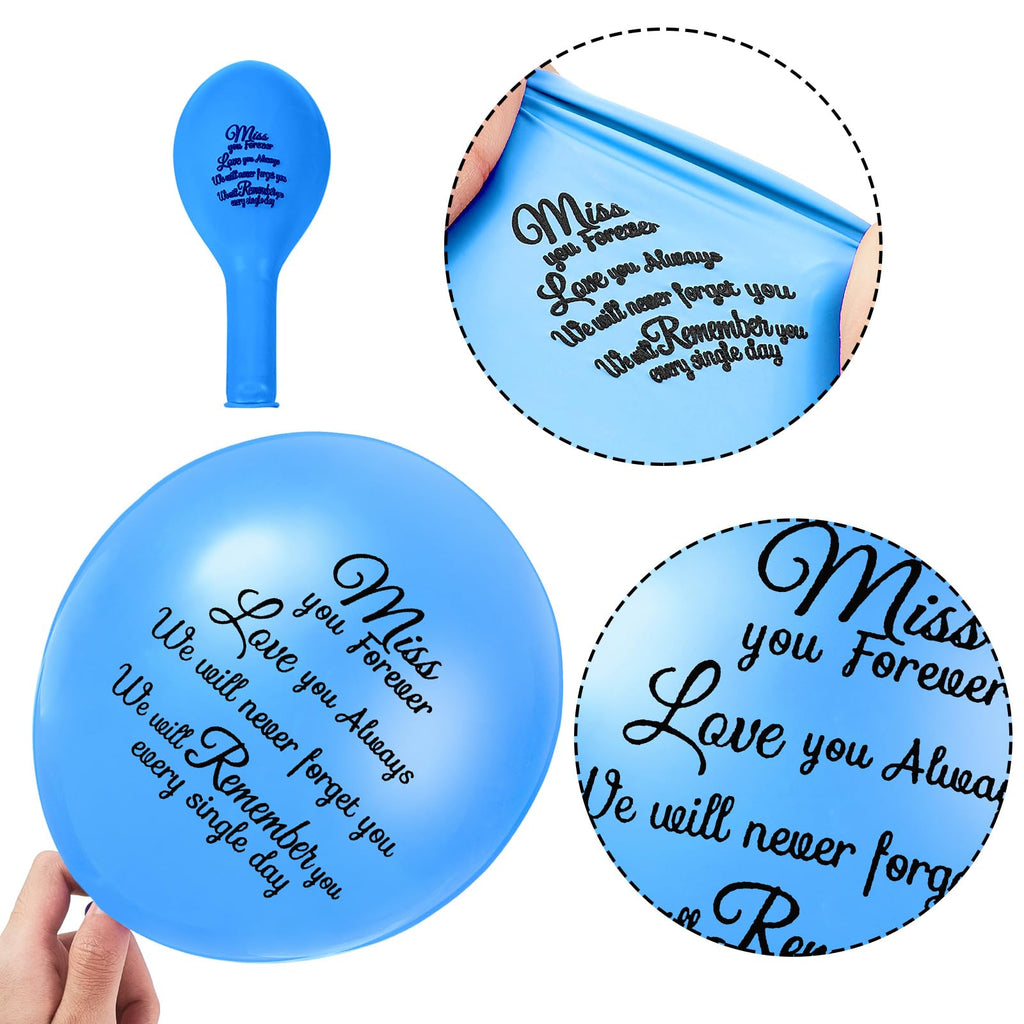 Skylety 36 Pieces Memorial Balloons to Release in Sky Memory Peace Dove Balloons Helium for Funeral, Condolence, Funeral, Anniversary, Memorial Services(Blue)