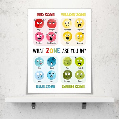 ARBOMG Children's Emotional Charts | Mental Health Posters for Understanding Emotions - 16x24 Unframed
