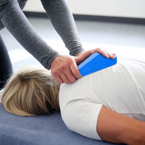 Mobilization Wedge, Liberator Wedge, Non Slip Silicone Rehabilitation Tool for Spine and Extremity Mobilization, Sturdy Support for Spinal Pain Relief(Blue)