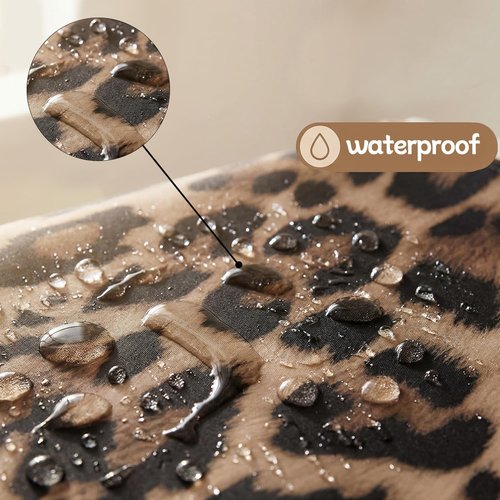 Emwnodti Sexy Leopard Print Shower Curtain，Wild Animal Cheetah Print Brown Black Fur Bathroom Accessory Set，Polyester Fabric Waterproof Bath Curtain 72x72 Inch with 12 Hooks