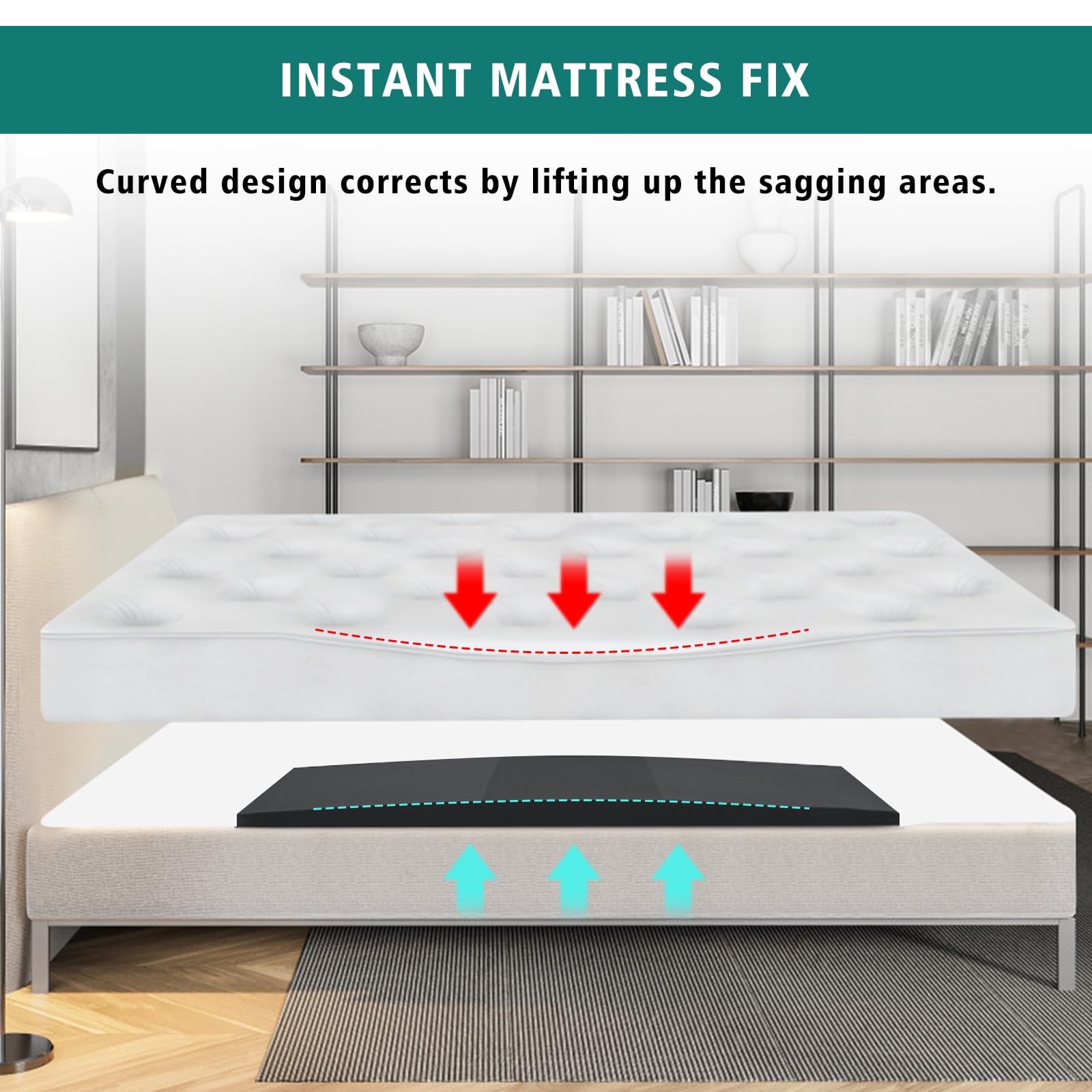 TANYOO Sagging Mattress Support Fix Sinking Beds High Density Foam Insert Pad for Sagging Bed Repair and Extends Life 60 x 25 x 2 Inches