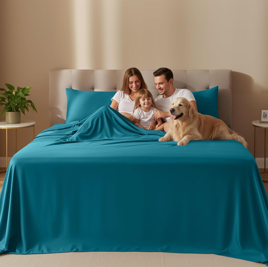 Utopia Bedding Full Size Sheet Set - Soft, Breathable Microfiber, 4-Piece in Denim Blue | Oeko Tex Certified