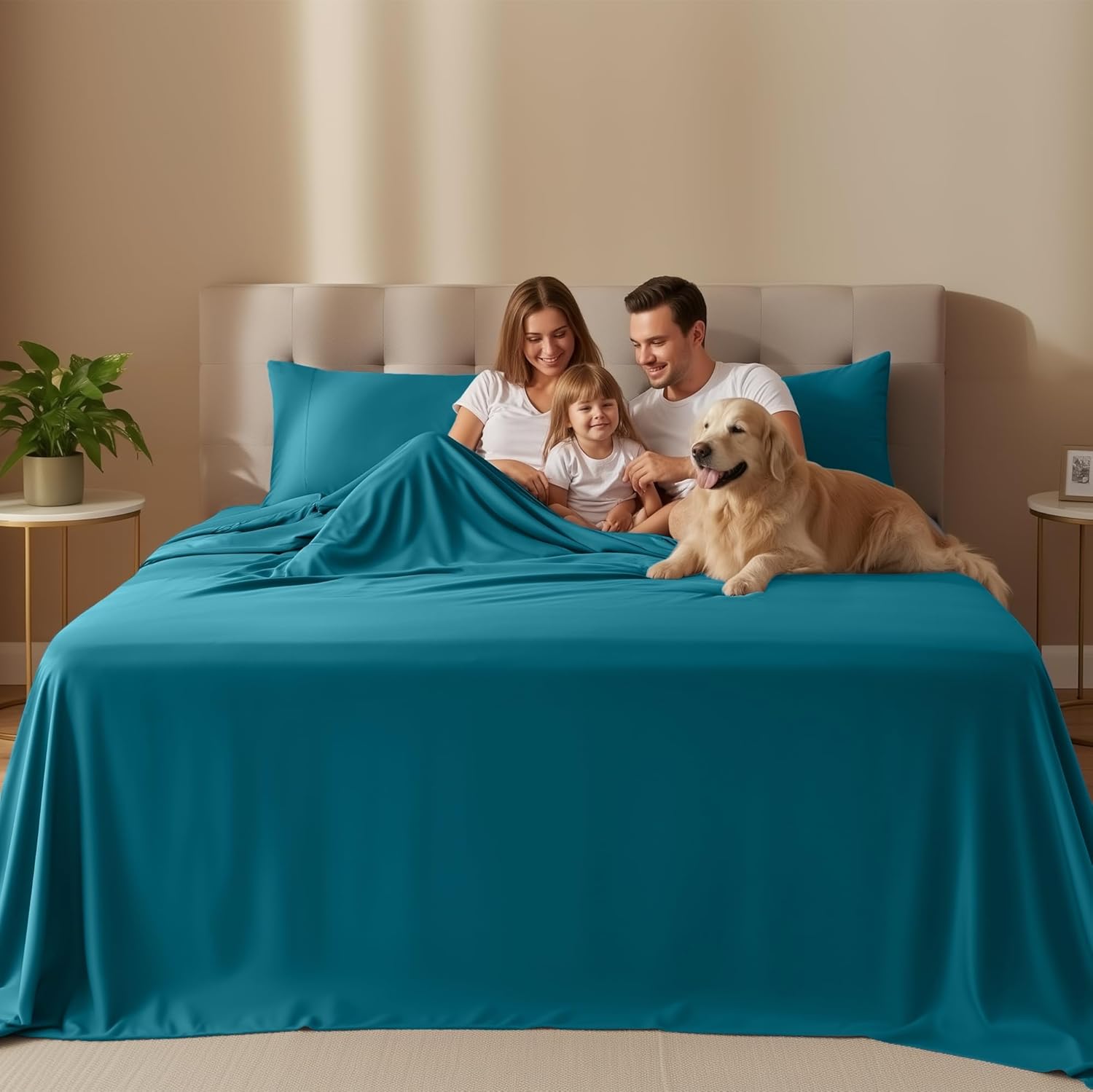 Utopia Bedding Full Size Sheet Set - Soft, Breathable Microfiber, 4-Piece in Denim Blue | Oeko Tex Certified
