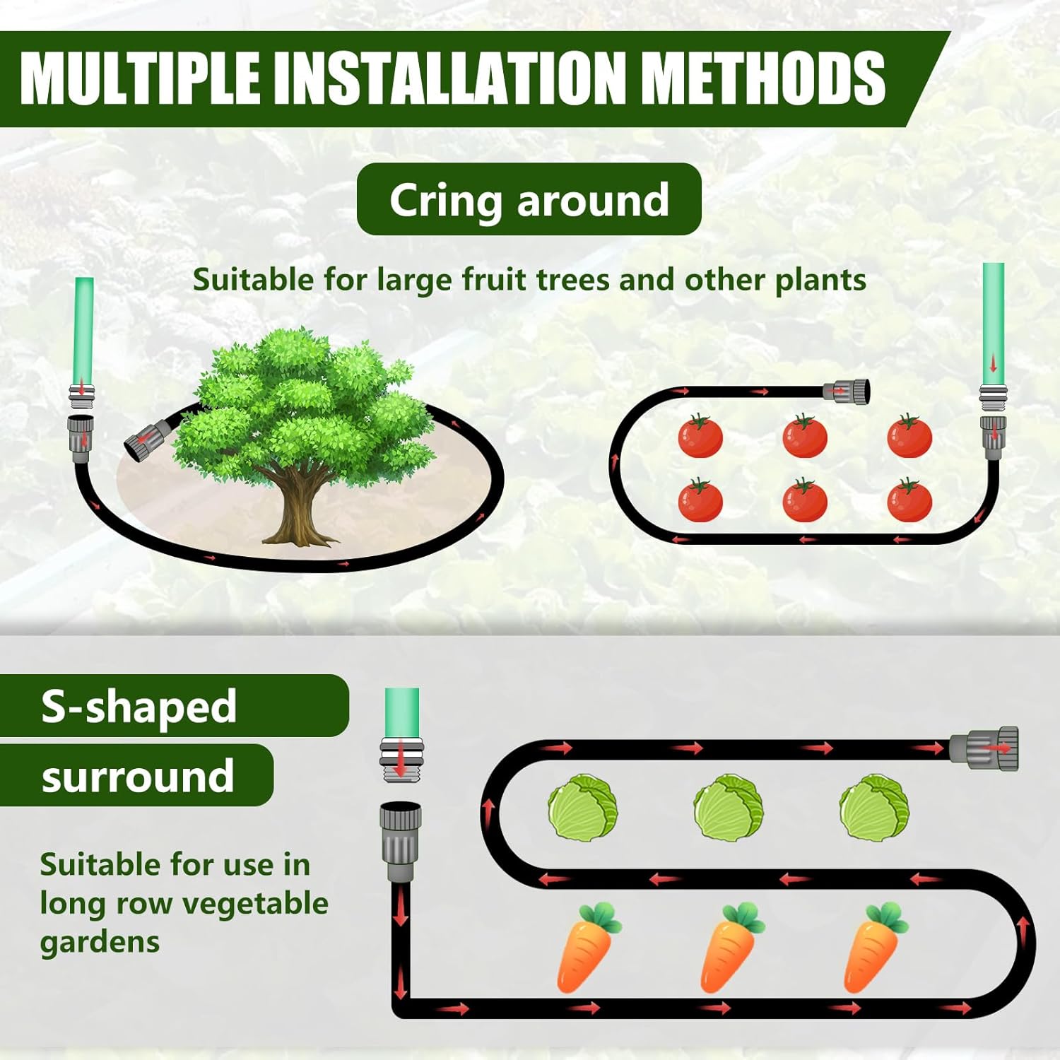 Soaker Hose 100FT - Thickened Flat Drip Irrigation Hose | Leak-Free Design Saves 80% Water