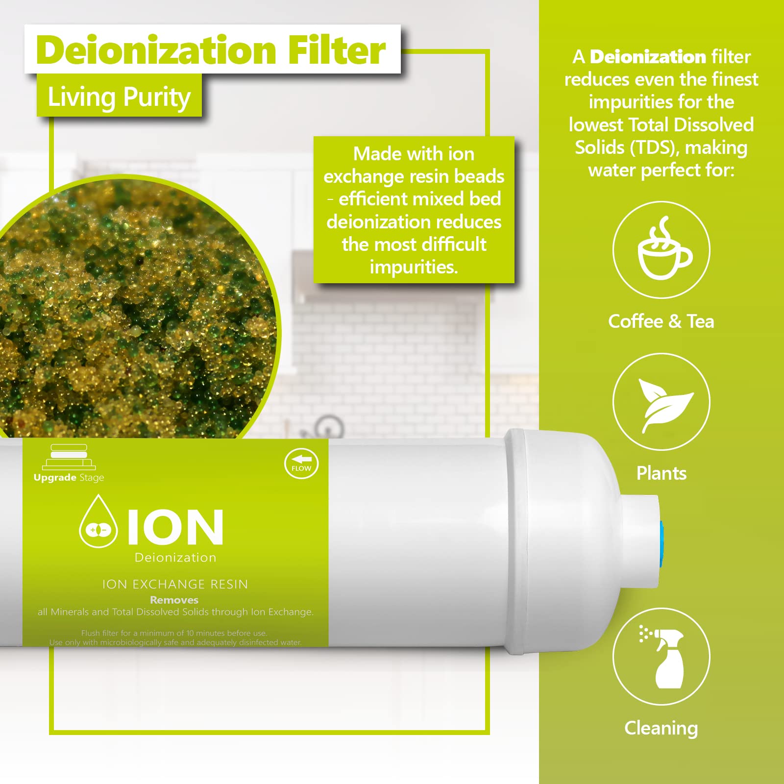 Express Water – 6 Month Deionization Reverse Osmosis System Replacement Filter Set – 6 Filters with 100 GPD RO Membrane – 10 inch Size Water Filters