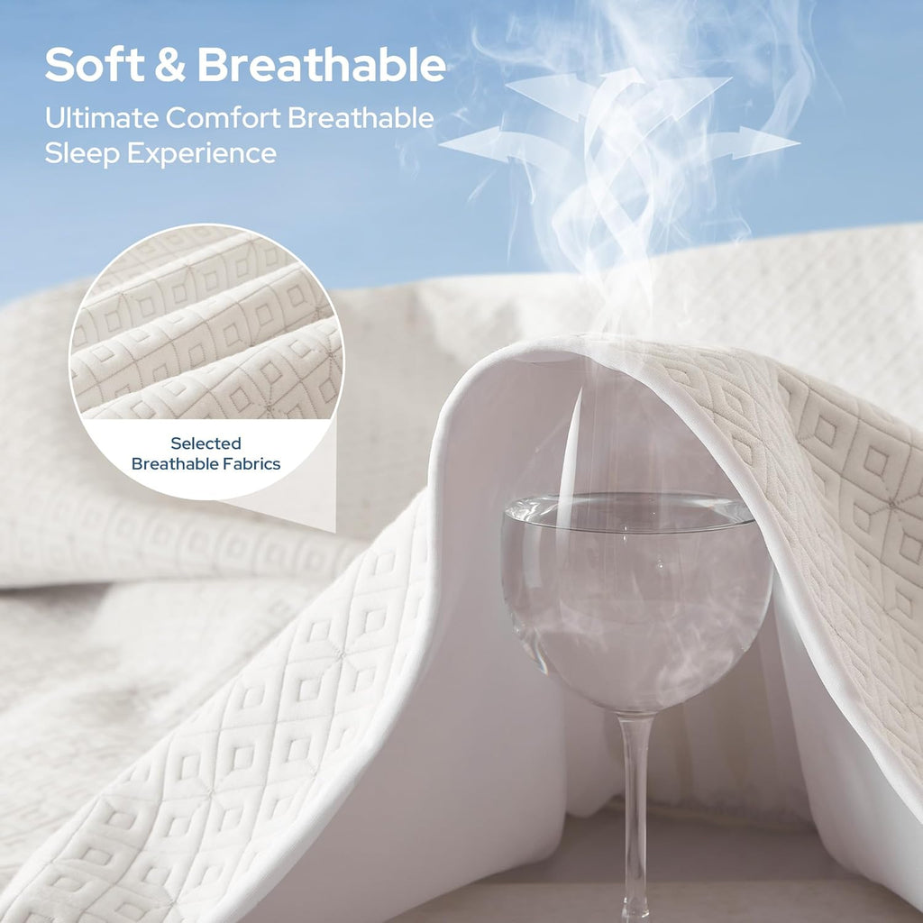 BEDLORE Queen Mattress Protector - Waterproof, Noiseless Cover with Deep Pocket for 6-18 Inch Mattresses | Soft & Breathable