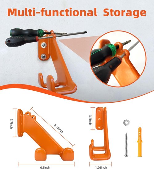 Heavy Duty Chainsaw Hanger by [Brand Name] - 2 Pack Wall Mount for Garage Organization & Storage