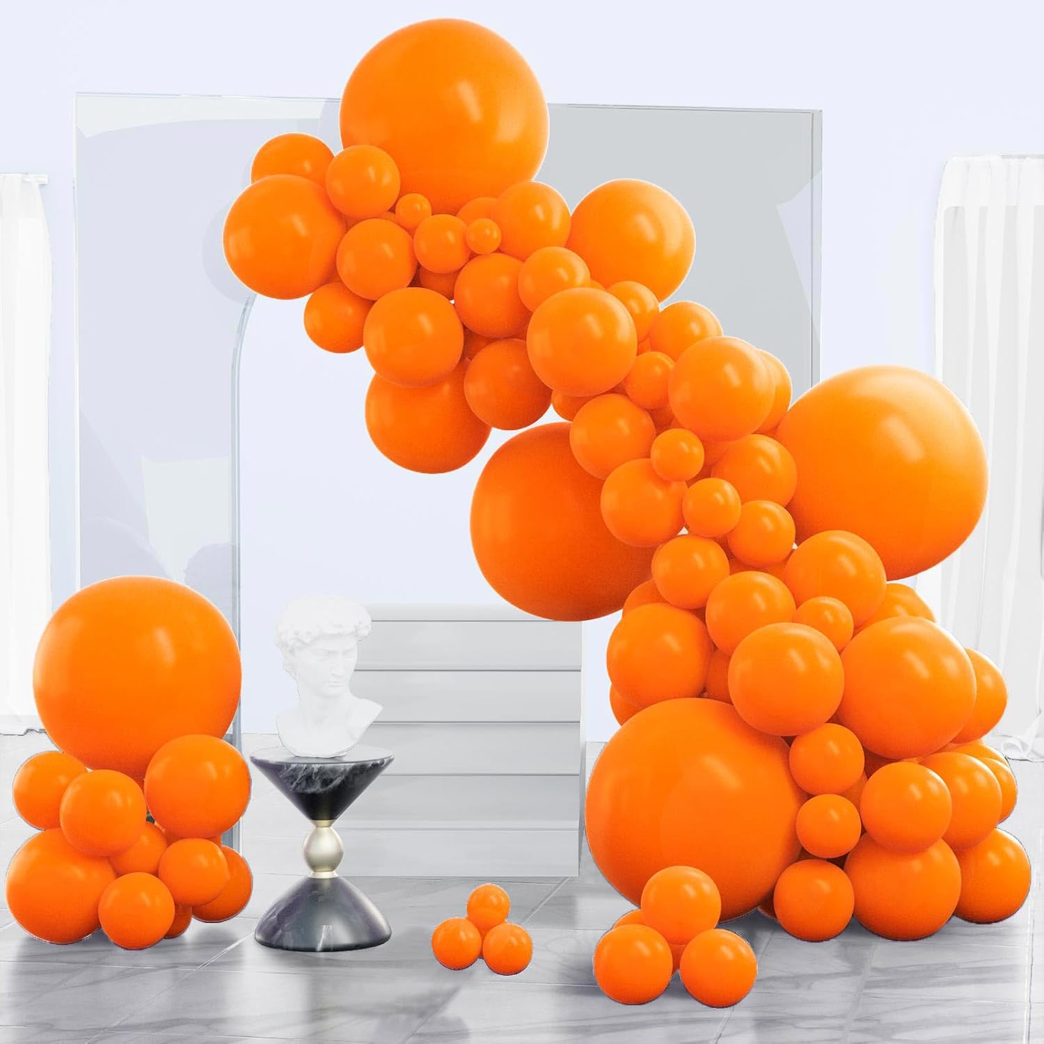 PartyWoo Orange Balloons - 140-Piece Matte Fall Balloon Arch Kit | Various Sizes for Thanksgiving & Baby Showers