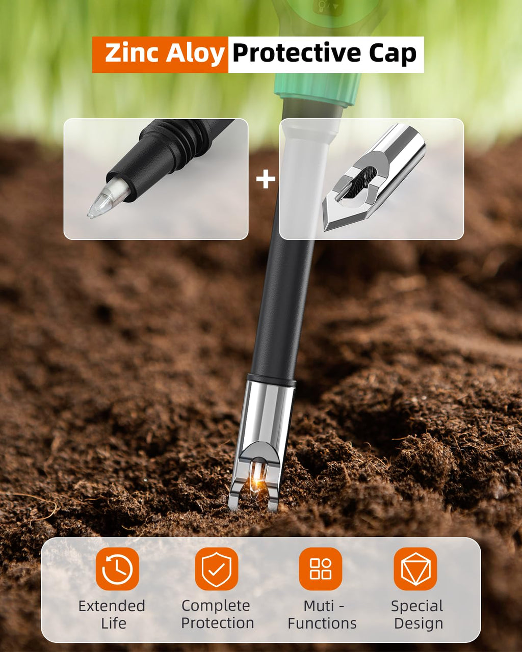 Tadeto Soil pH Tester - High Accuracy Digital Meter for Garden & Plants | LCD Display & Calibration Kit
