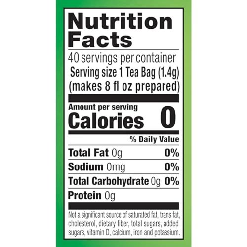 Lipton Decaffeinated Green Tea Bags - Unsweetened Teabags for Hot or Iced Tea | 40 Count