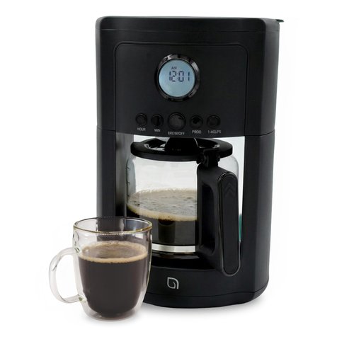 WILLOW Eco Series 12 Cup Drip Coffee Maker, 24 HR Programmable Coffee Maker with Glass Coffee Pot, Removable Filter Basket, Keep Warm Function & Auto Shut-off, Coffee Machine with Digital Display