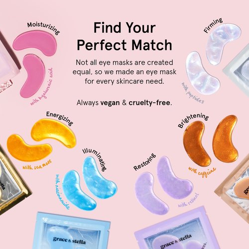 Grace & Stella Under Eye Mask - Award-Winning Gel Patches for Dark Circles & Puffiness - Vegan & Cruelty-Free (Pink, 6 Pairs)