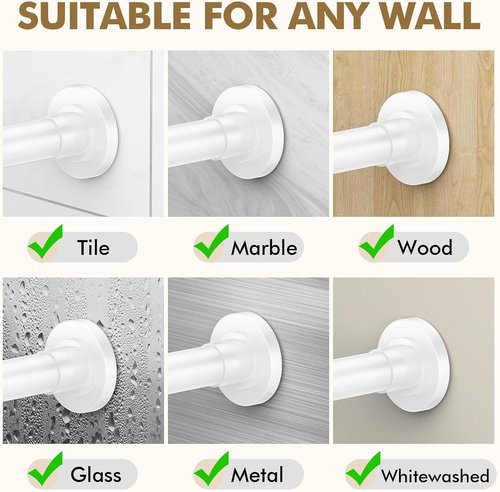 GXOACKJ Shower Curtain Rod - Adjustable 31-80 Inch Spring Tension, No Drilling, Rustproof Stainless Steel