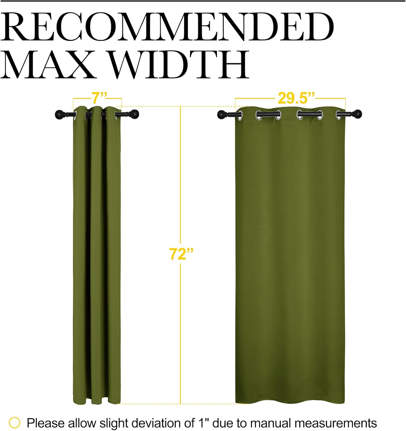 NICETOWN Blackout Curtain Panels - Thermal Insulated Drapes for Christmas | Olive Green, 34x84 Inches (One Pair)