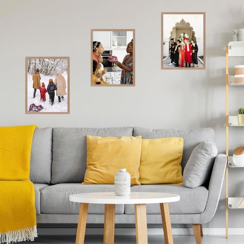 JCJMY 13x18 Rustic Brown Picture Frame - Versatile Wall Hanging for Horizontal & Vertical Photos
