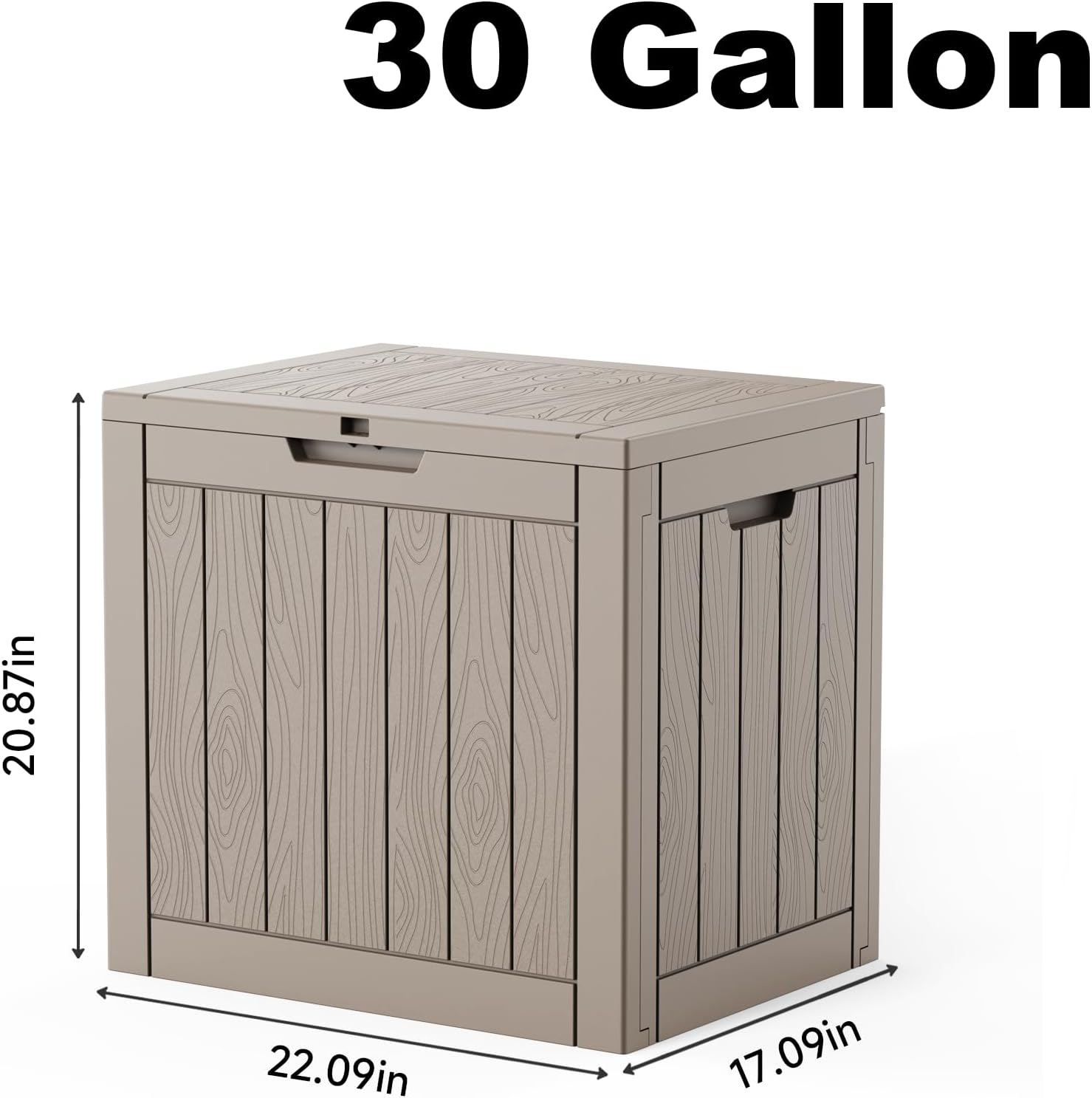 Regine Switzerland 30 Gallon Outdoor Deck Box - Lockable Waterproof Storage for Garden Tools & Cushions | Grey