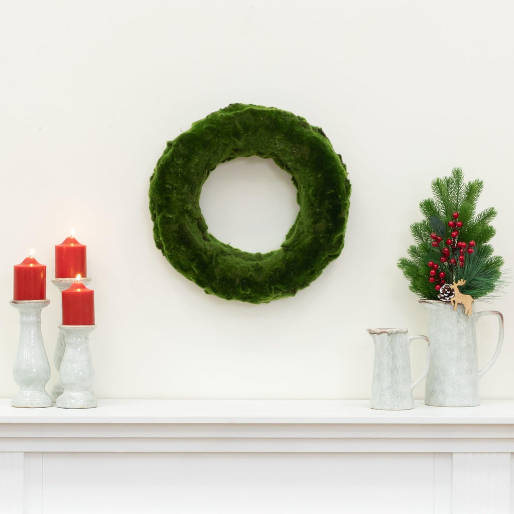 Nearly Natural 18in. Moss Artificial Wreath