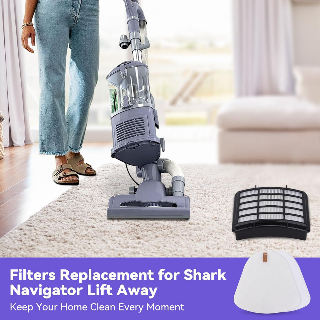 Shark Vacuum Filters Replacement - Compatible with Navigator Lift-Away NV350 Series | XFF350 & XHF350