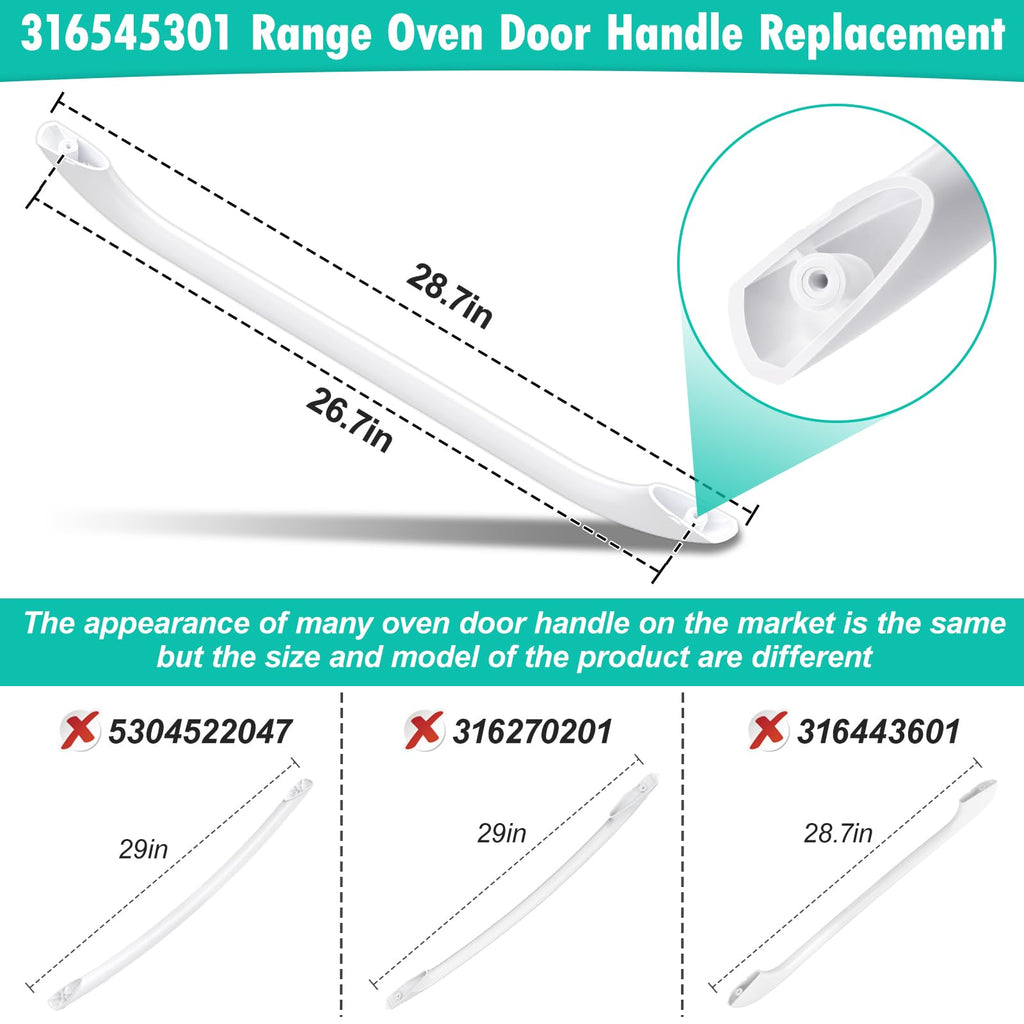 Upgraded 316545301 Oven Door Handle Replacement Compatible with Frigidaire Kenmore Crosley Stove Oven Handle Replacement 316020200 1614011 AP4527354 Range Oven Handle for Gas/Electric Range Stove