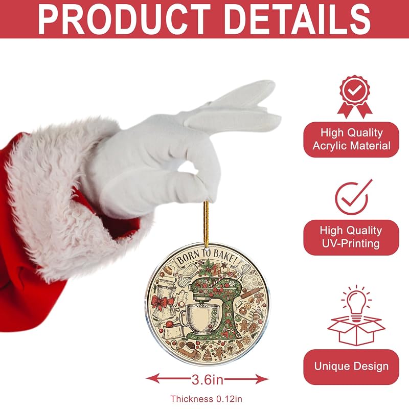 Christmas Ornament 3.6 Inch Acrylic Hanging Decoration - Funny Naughty Saying