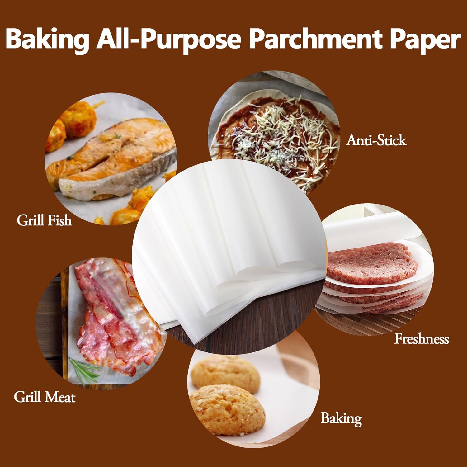 Regine Switzerland 200PCS Precut Parchment Paper Sheets - Heavy Duty, Non-Toxic & Unbleached, 12x16 In
