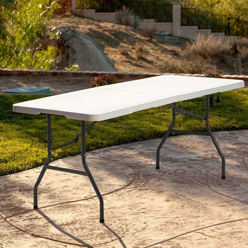 BestOffice 6FT Folding Picnic Table - Durable Plastic for Camping & Events | White Color