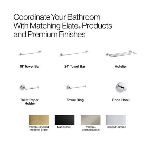 Kohler 27288-2MB Elate® 12" Towel bar, Vibrant Brushed Moderne Brass