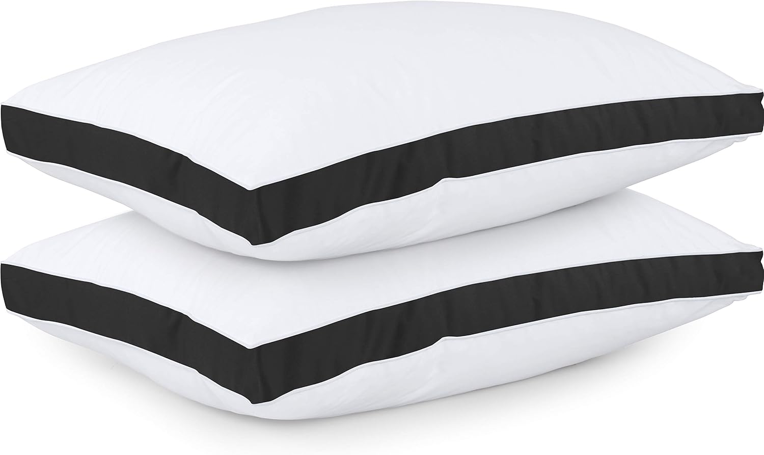 Utopia Bedding Queen Size Bed Pillows - Soft & Fluffy Down Alternative, Cooling Gusseted Set of 2 (Black)