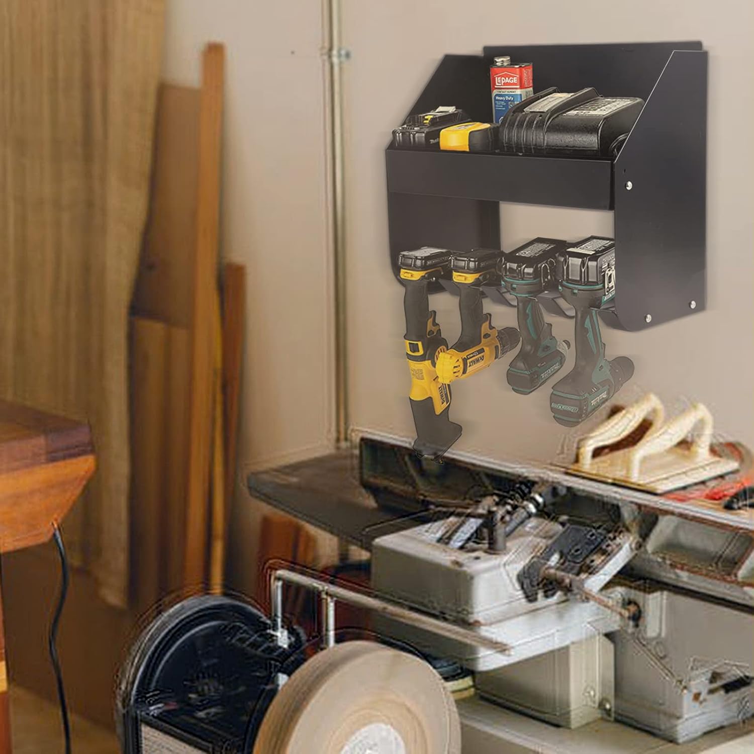 Ultrawall Heavy Duty Power Tool Rack - Wall Mount Organizer for Garage & Workshop Storage