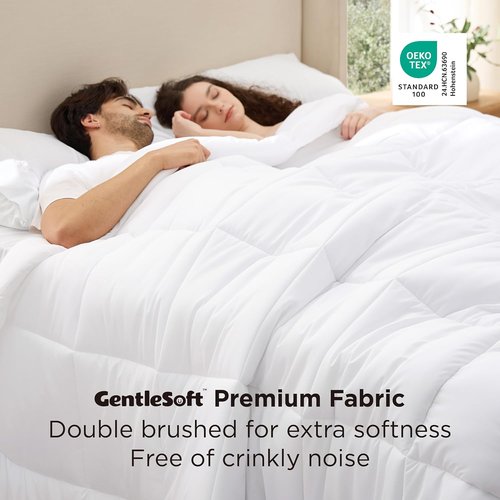 Bedsure Comforter Duvet Insert - Oversized King Size All-Season Down Alternative Bedding | GentleSoft, White 116 x 98 Inches