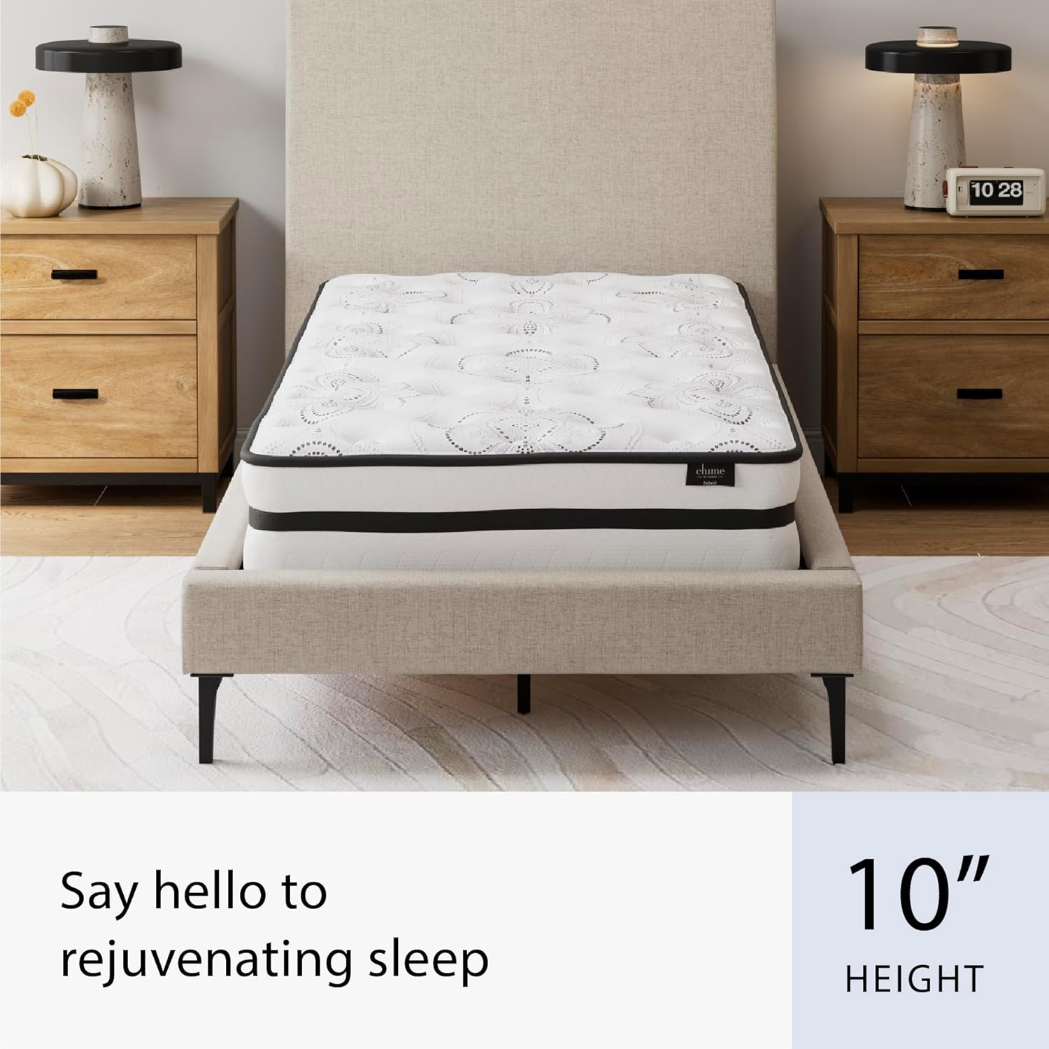 Signature Design by Ashley Twin Size Hybrid Mattress - 10 Inch Medium Firm with Cooling Gel Memory Foam